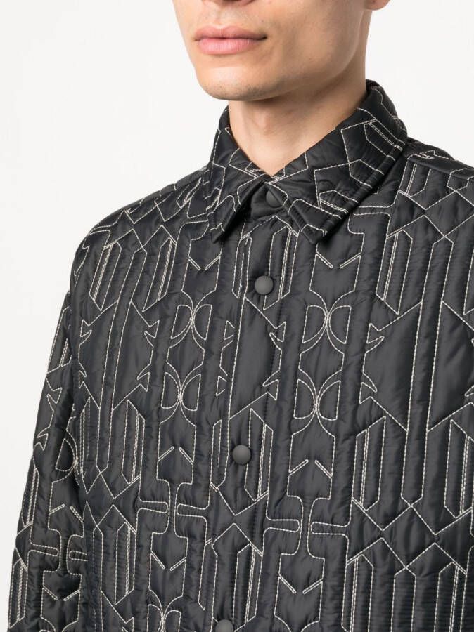 Palm Angels Shirtjack met monogram Grijs
