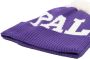 Palm Angels Paarse en Witte Logo Pompon Beanie Purple Unisex - Thumbnail 3