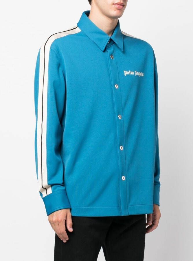 Palm Angels Overhemd met logoprint Blauw
