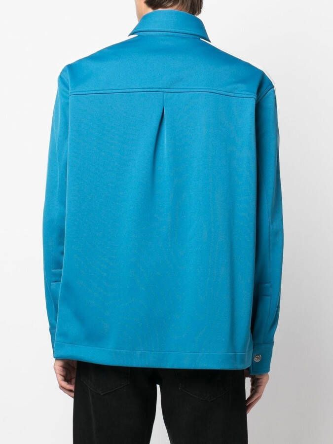 Palm Angels Overhemd met logoprint Blauw