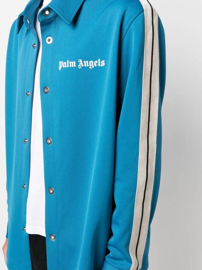 Palm Angels Overhemd met logoprint Blauw
