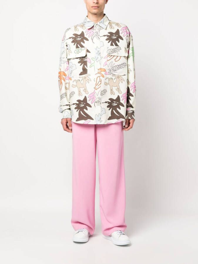 Palm Angels Overhemd met print Beige
