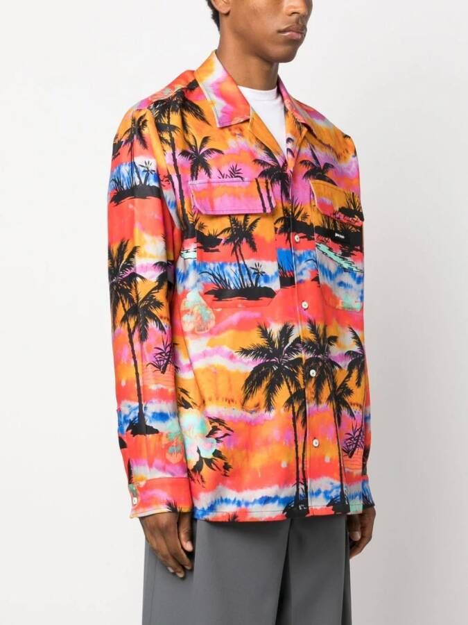 Palm Angels Overhemd met psychedelische print Oranje