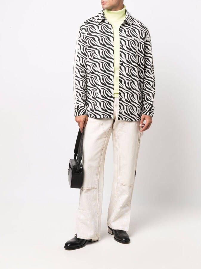 Palm Angels Overhemd met zebraprint Zwart