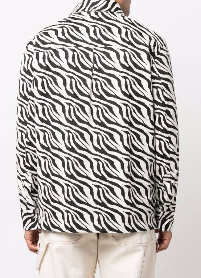 Palm Angels Overhemd met zebraprint Zwart