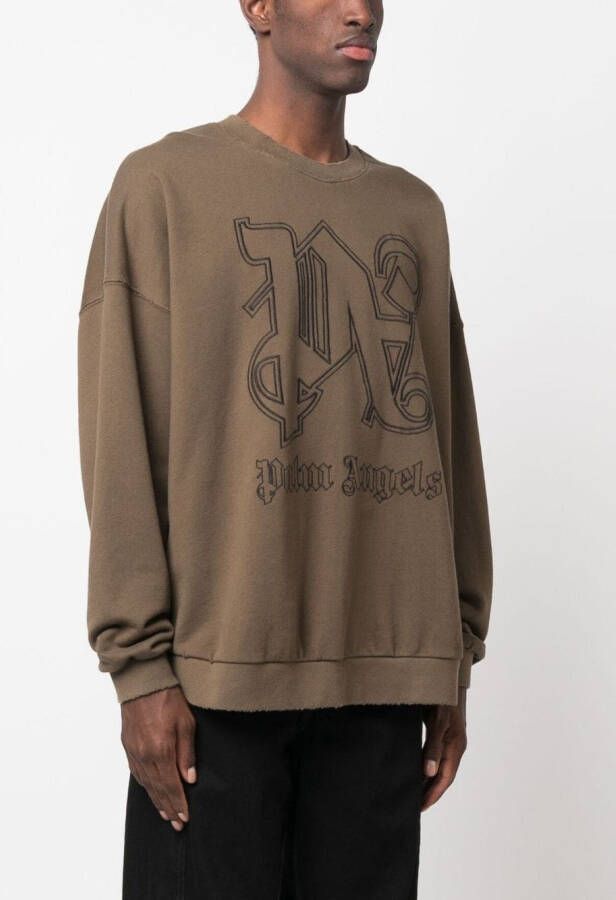Palm Angels Sweater met geborduurd logo Bruin
