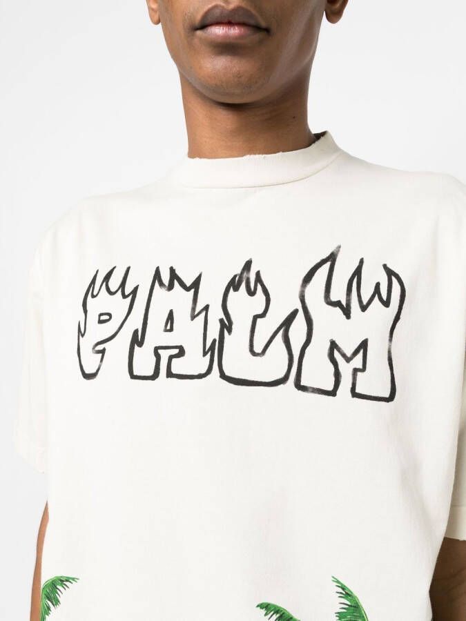 Palm Angels T-shirt met palmprint Wit