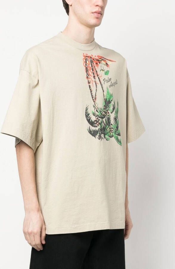 Palm Angels T-shirt met ronde hals Beige