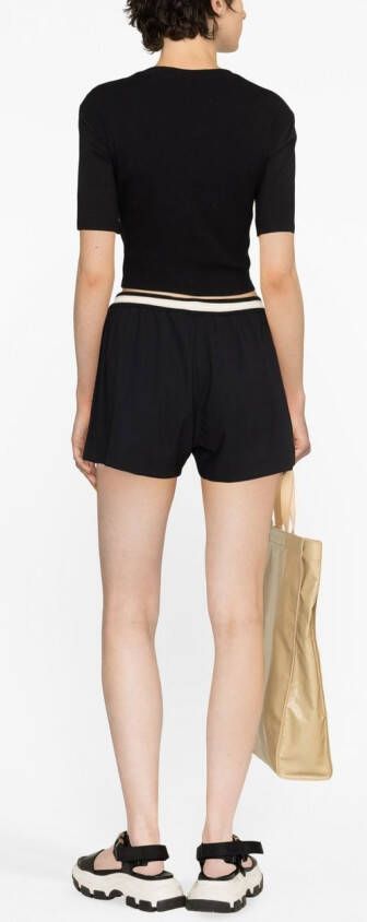 Palm Angels Shorts met logoprint Zwart