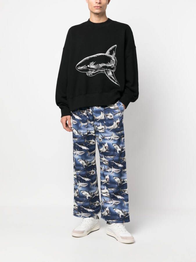 Palm Angels Broek met wijde pijpen Blauw