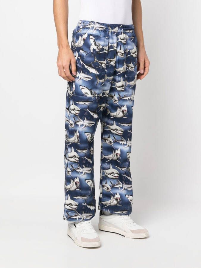 Palm Angels Broek met wijde pijpen Blauw