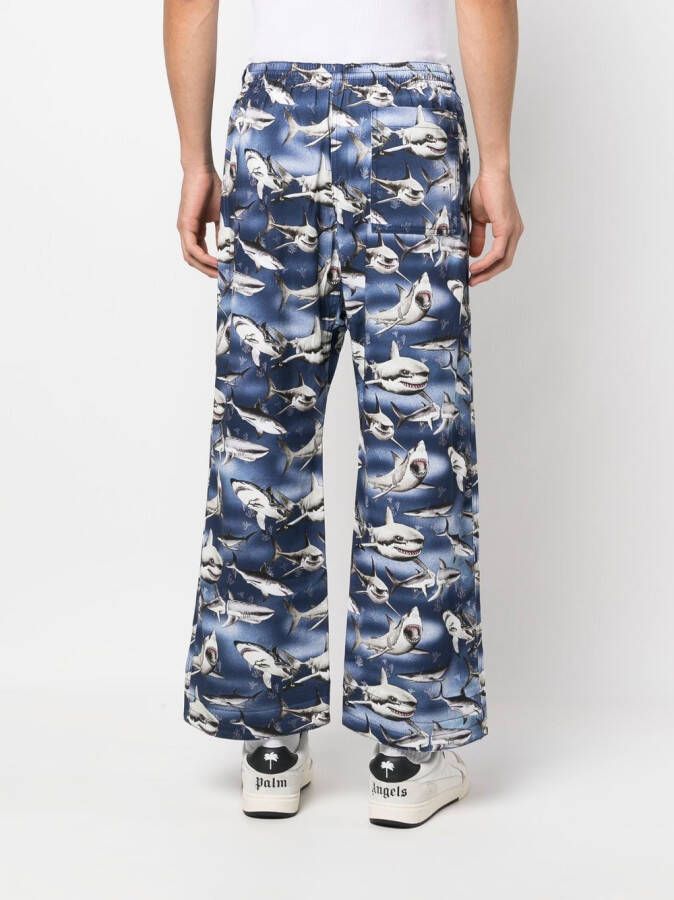 Palm Angels Broek met wijde pijpen Blauw