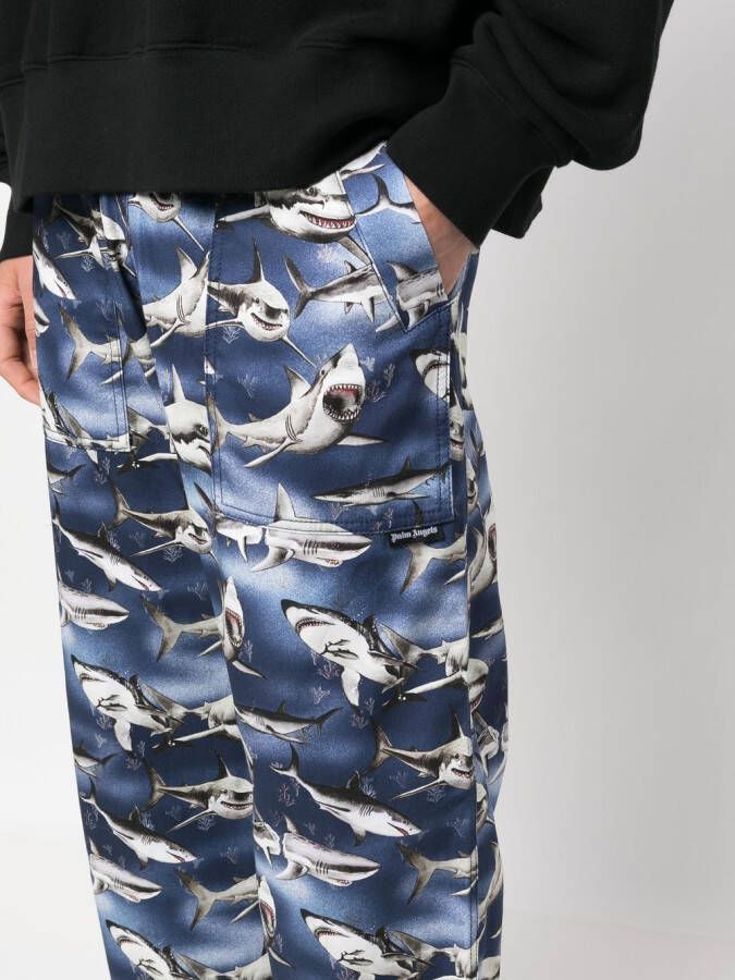 Palm Angels Broek met wijde pijpen Blauw