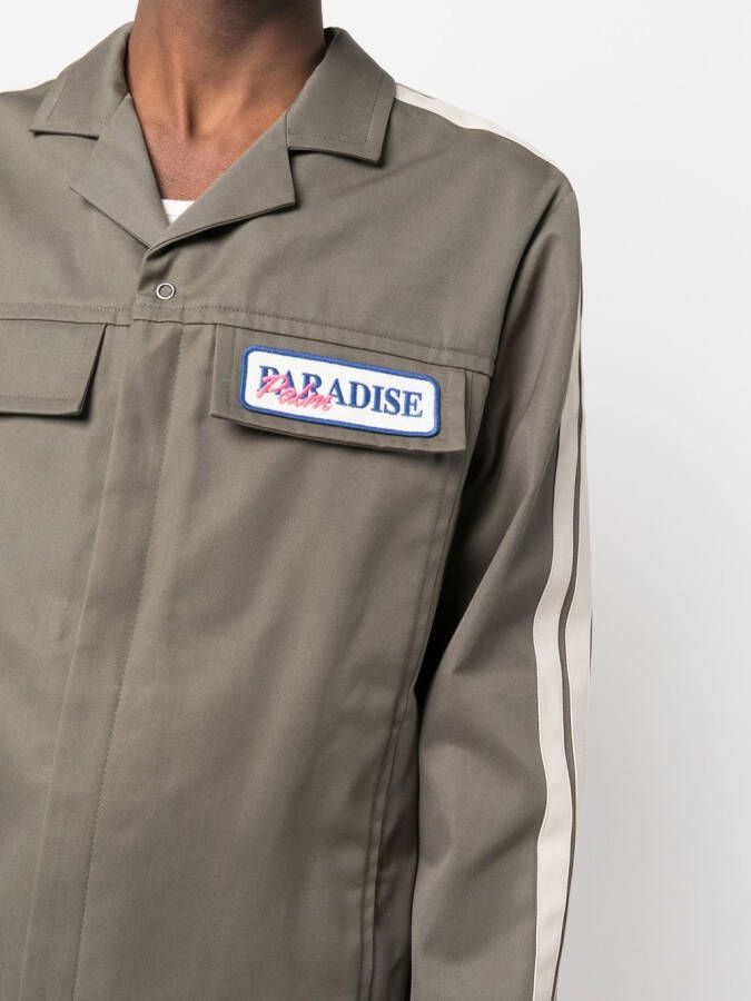 Palm Angels Shirtjack met borduurwerk Groen