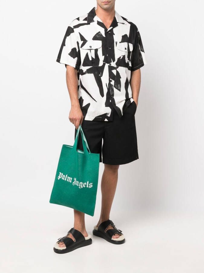 Palm Angels Shopper met logoprint Groen