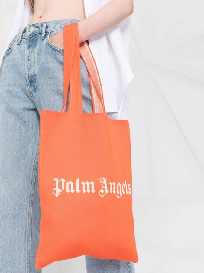 Palm Angels Shopper met logoprint Oranje