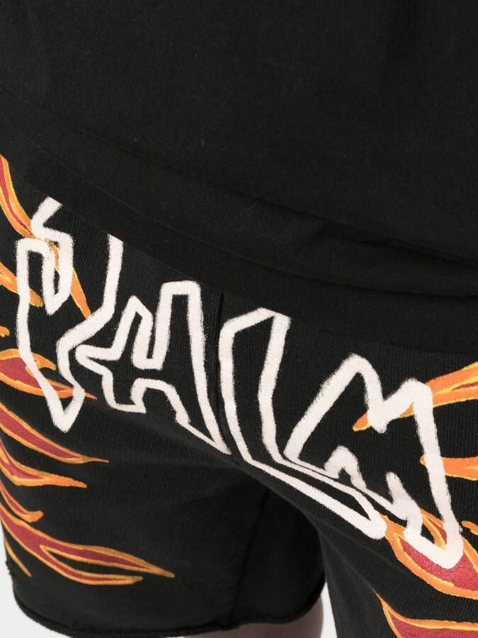 Palm Angels Shorts met logoprint Zwart