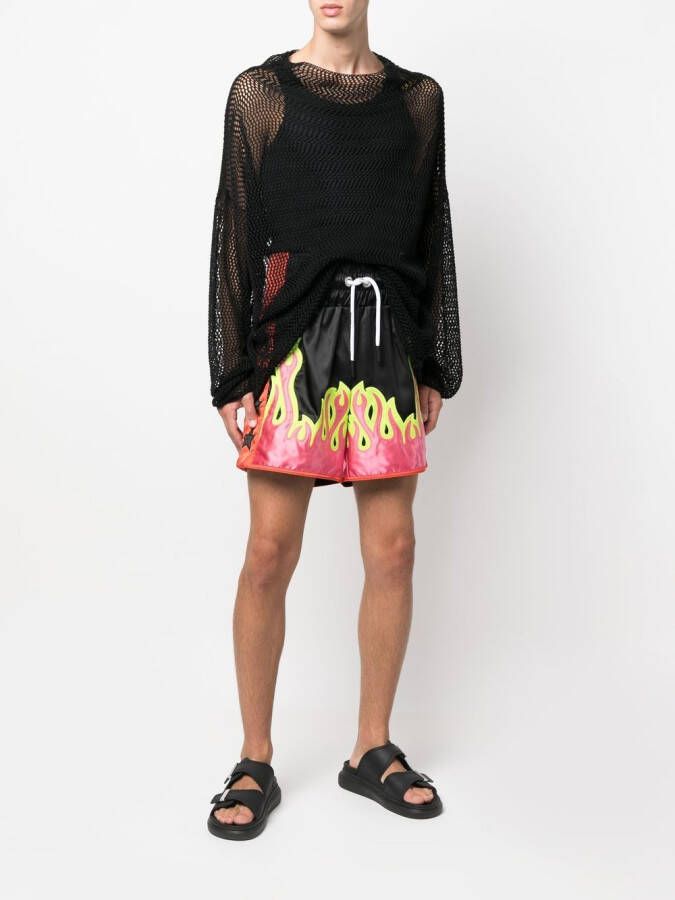 Palm Angels Shorts met vlakken Zwart