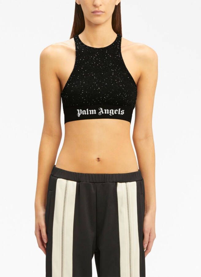 Palm Angels Cropped top Zwart