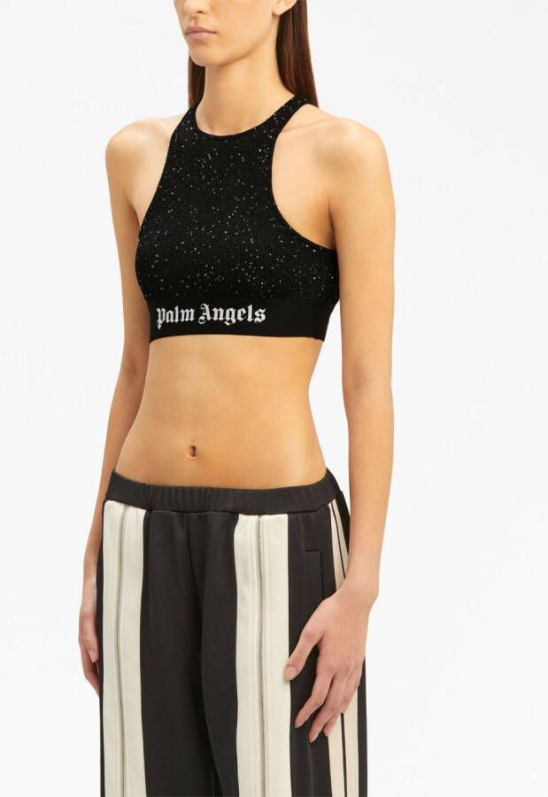 Palm Angels Cropped top Zwart