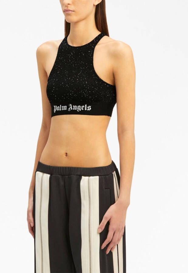 Palm Angels Cropped top Zwart