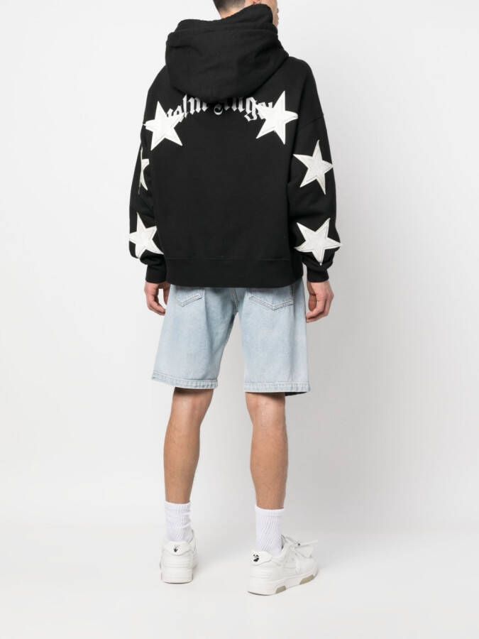 Palm Angels Hoodie met sterpatch Zwart