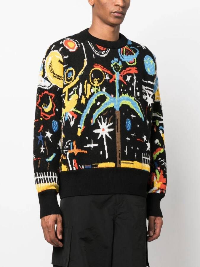 Palm Angels Trui met jacquard Zwart