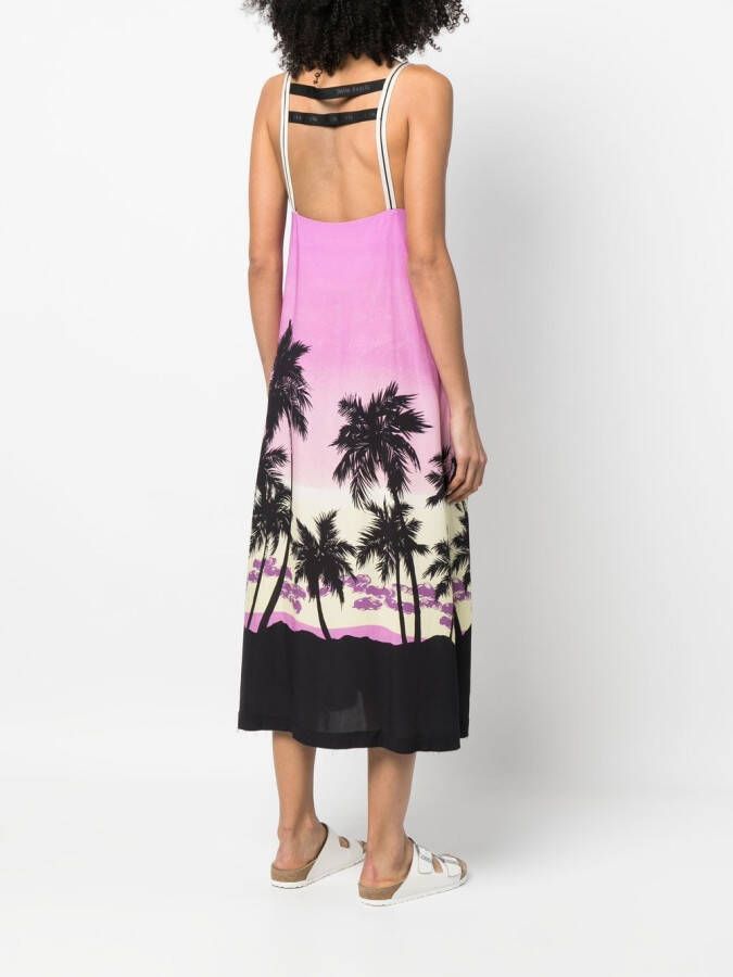 Palm Angels Midi-jurk met print Paars