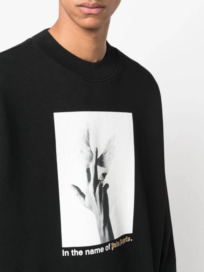 Palm Angels Sweater met fotoprint Zwart