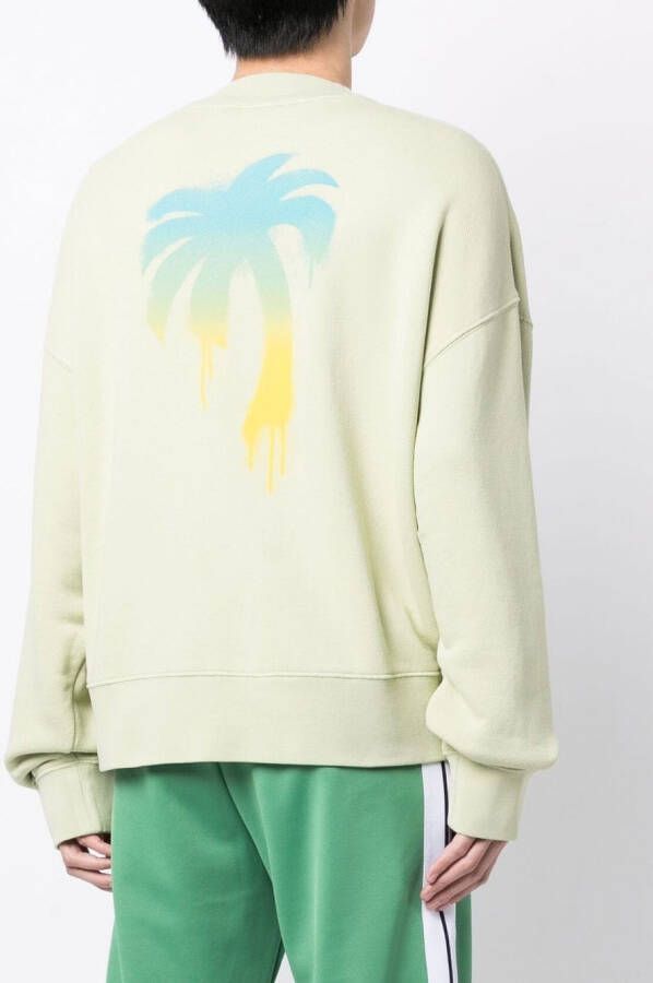 Palm Angels Sweater met geborduurd logo Groen