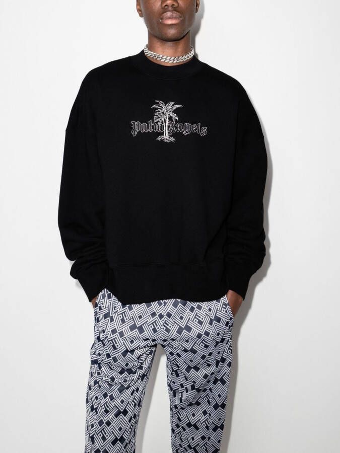 Palm Angels Sweater met geborduurd logo Zwart