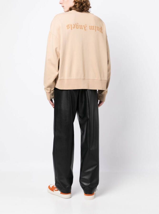 Palm Angels Sweater met logoprint Beige