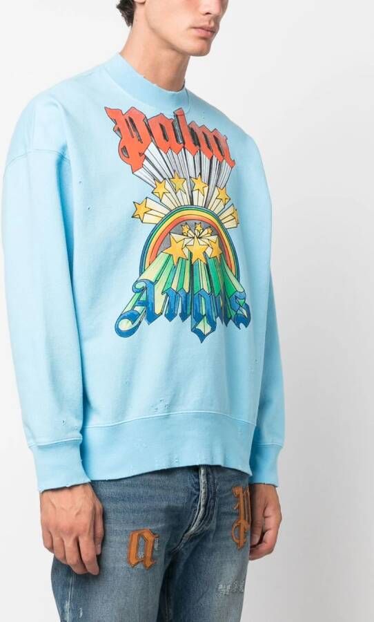 Palm Angels Sweater met logoprint Blauw
