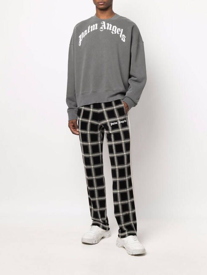Palm Angels Sweater met logoprint Grijs