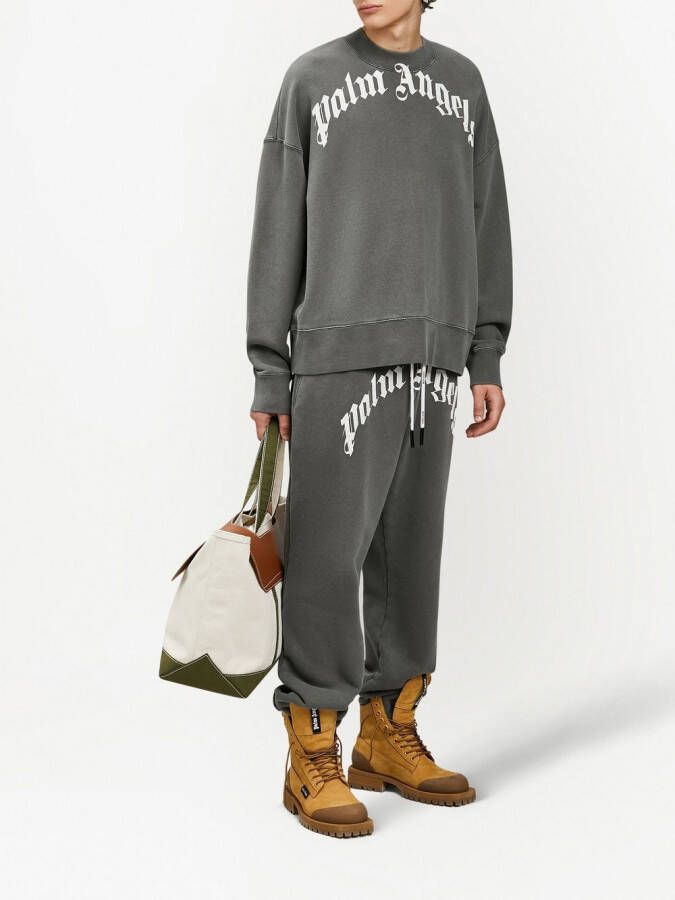 Palm Angels Sweater met logoprint Grijs