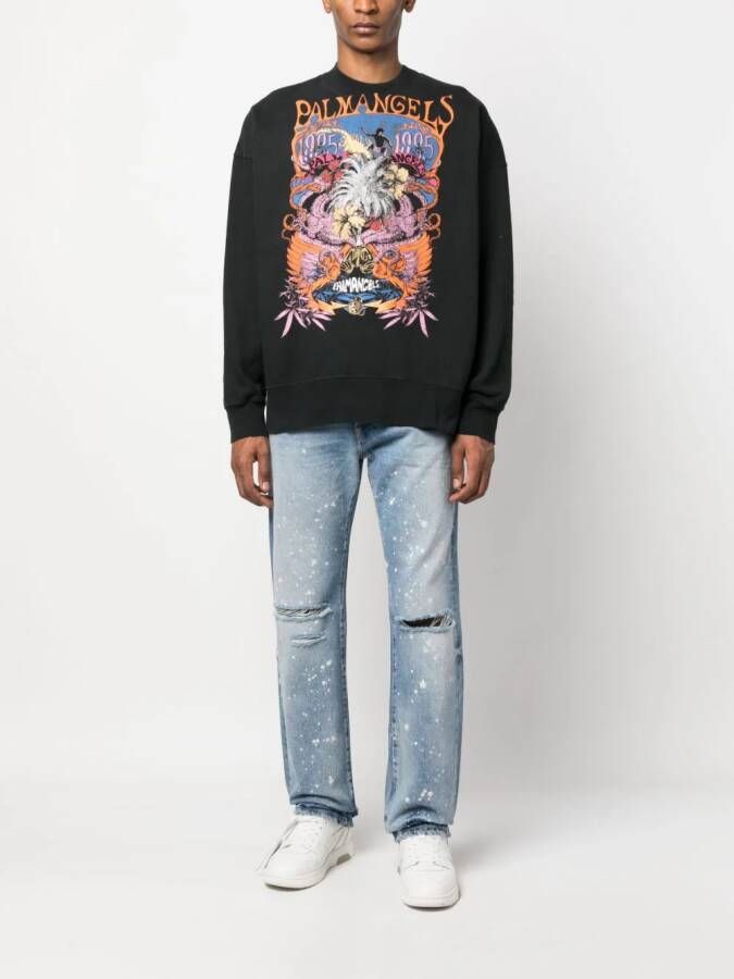 Palm Angels Sweater met print Zwart