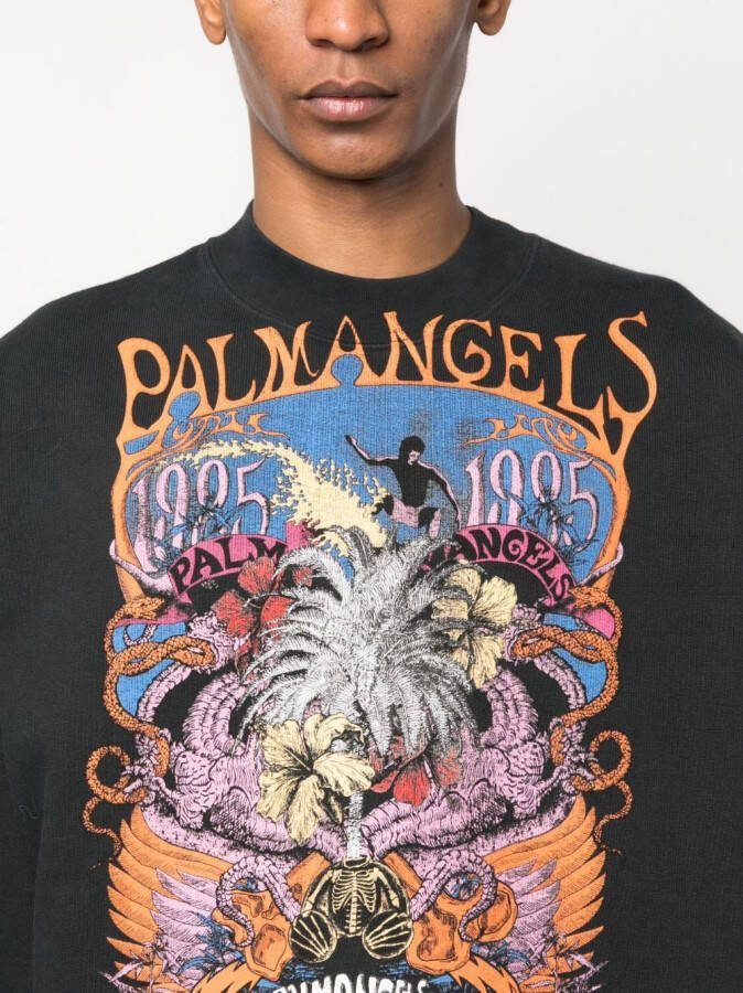 Palm Angels Sweater met print Zwart