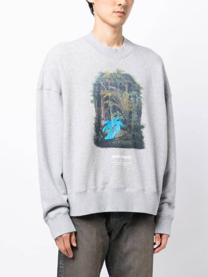 Palm Angels Sweater met print Grijs