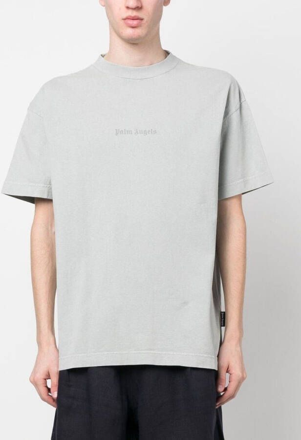 Palm Angels T-shirt met logoprint Grijs