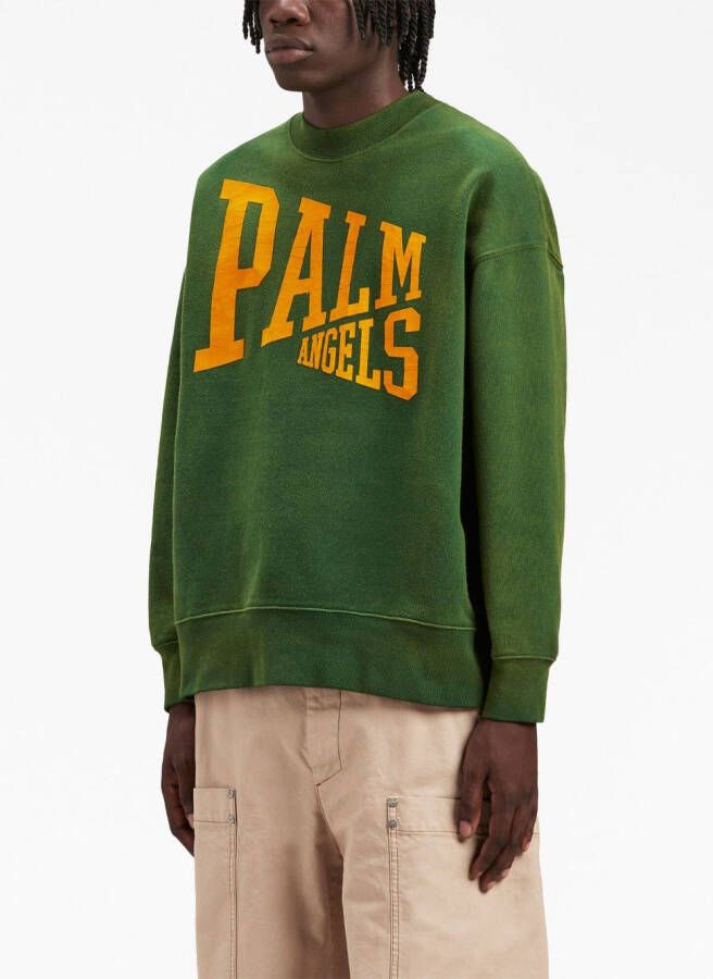 Palm Angels T-shirt met logoprint Groen