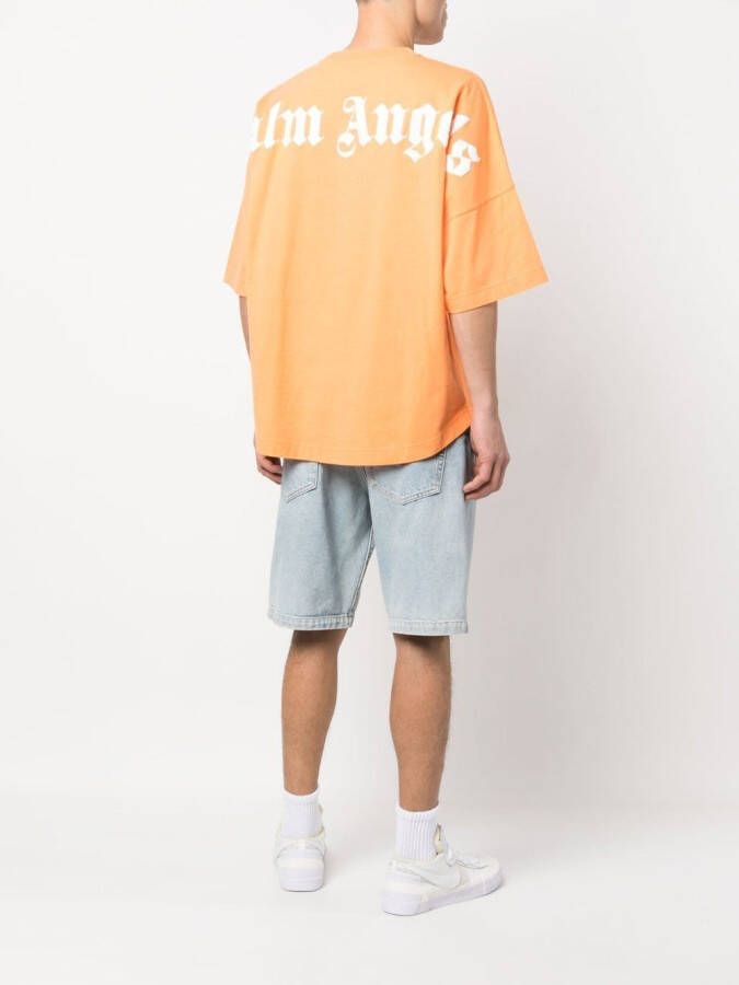 Palm Angels T-shirt met logoprint Oranje