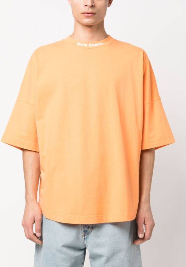 Palm Angels T-shirt met logoprint Oranje