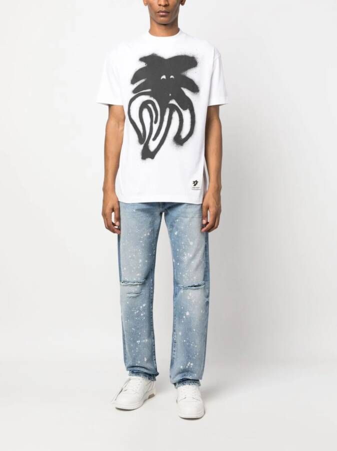 Palm Angels T-shirt met logoprint Wit