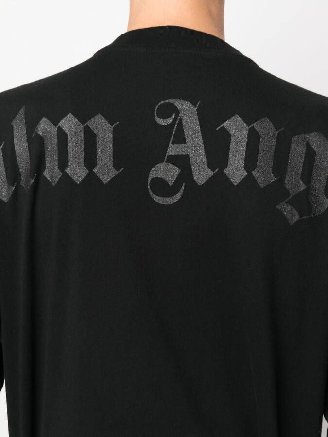Palm Angels T-shirt met logoprint Zwart
