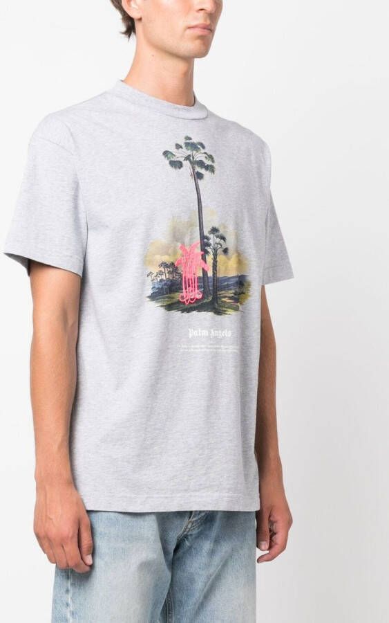 Palm Angels T-shirt met print Grijs