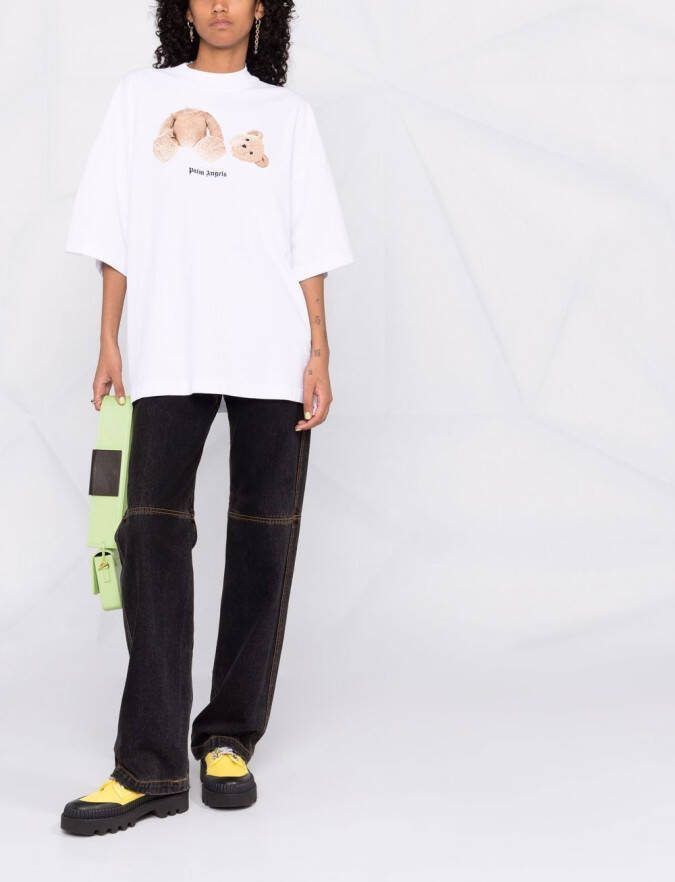 Palm Angels T-shirt met print Wit