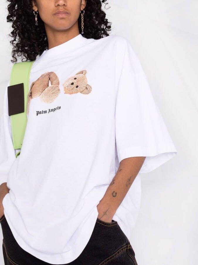 Palm Angels T-shirt met print Wit