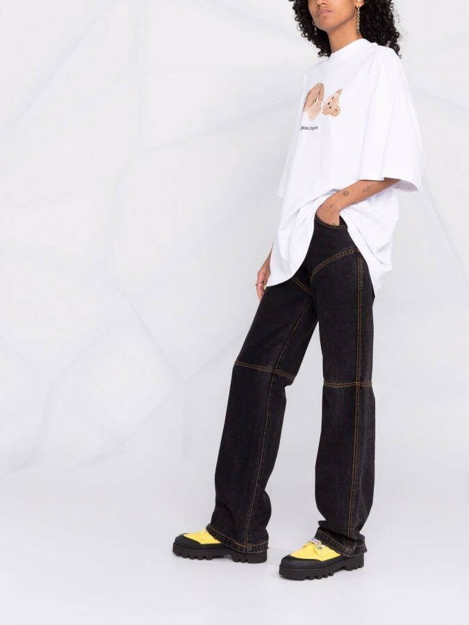 Palm Angels T-shirt met print Wit