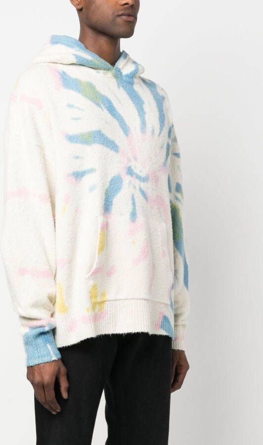 Palm Angels Hoodie met tie-dye print Beige