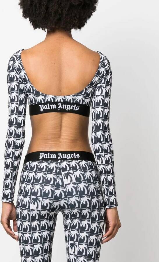 Palm Angels Top met palmprint Zwart